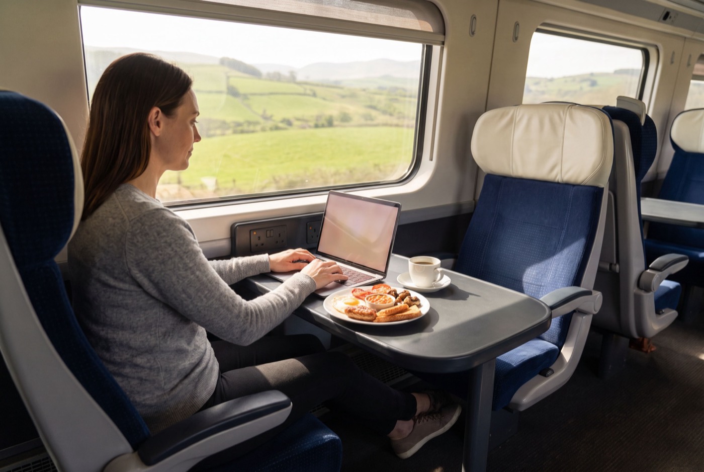 The same moment in First Class